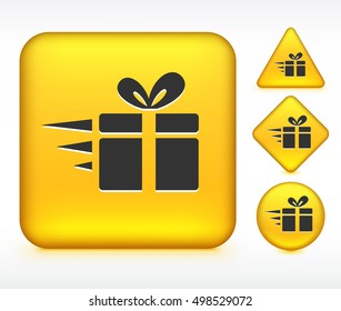 Deliver Gift Box on Yellow Multi Shape Buttons