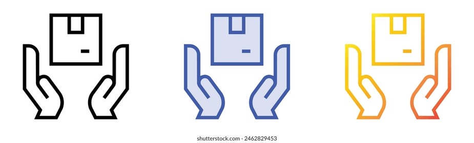 deliver icon. Linear, Blue Fill and Gradient Style Design Isolated On White Background