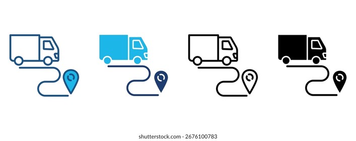 Entregar Conjunto De Ícones Com Vários Estilos. Ilustração de vetor