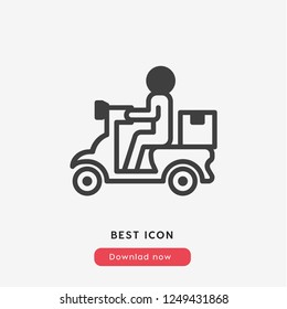 deliver icon vector. Delivery motorbike symbol. Delivery shipping icon vector.