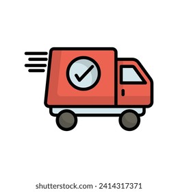 icono de entrega con ilustración de material vectorial de fondo blanco