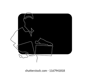 Deliver isolated line drawing, vector illustration design. Logistics collection.