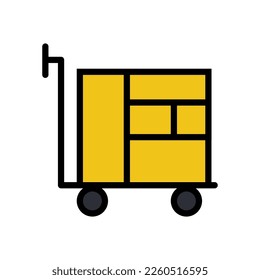 Deliver items icon line isolated on white background. Black flat thin icon on modern outline style. Linear symbol and editable stroke. Simple and pixel perfect stroke vector illustration