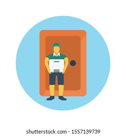 deliver man vector flat colour icon