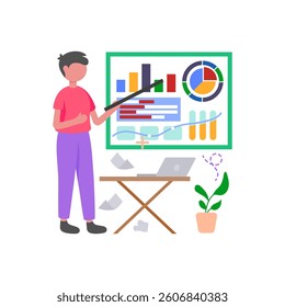 Deliver office presentations confidently Vector Illustration