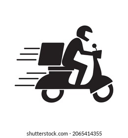 Deliver orders by motorbike. icon vector illustration