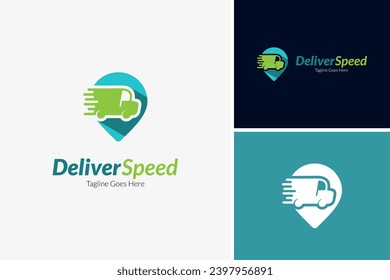 Deliver speed expedition logo design vector, transportation logo design template