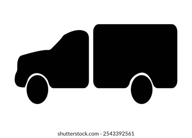 Deliver truck silhouette icon art.