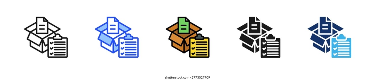 Deliverables Icon Collection With Multiple Styles