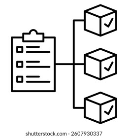 Deliverables icon represented by Deliverables simple symbol Line style.