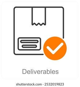 Entregables y concepto de icono de paquete