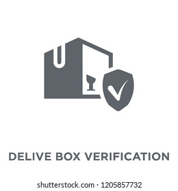 Delivered Box Verification icon. Delivered Box Verification design concept from Delivery and logistic collection. Simple element vector illustration on white background.