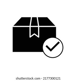 Delivered box verification icon design isolated on white background