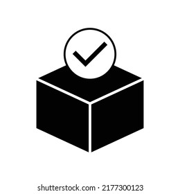 Delivered box verification icon design isolated on white background