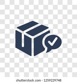 Delivered Box Verification icon. Trendy Delivered Box Verification logo concept on transparent background from Delivery and logistics collection