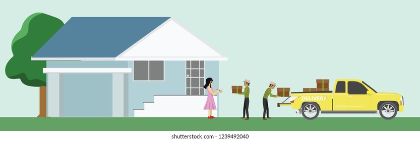 Delivered to the customer directly to the home by fast transport vehicles.