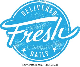 Delivered Fresh Daily Menu  Rubber Stamp