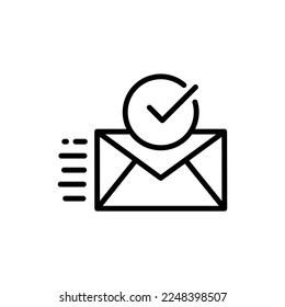 Delivered Letter icon in vector. Logotype