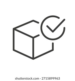 Paket geliefert und Häkchen-Symbol