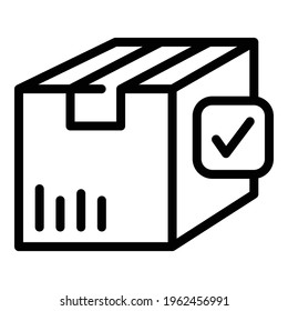 Delivered parcel icon. Outline Delivered parcel vector icon for web design isolated on white background