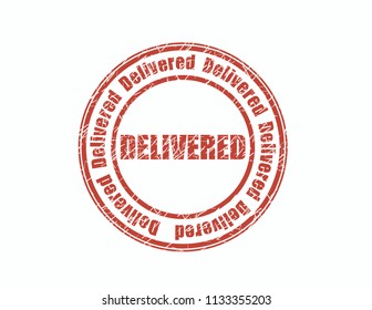 Delivered red stamp