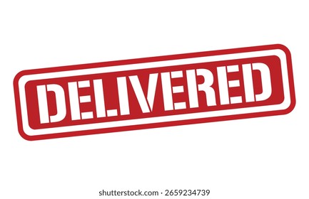 ENTREGADO Vector de texto de sello rojo, sello de goma