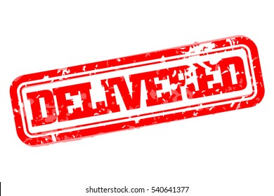 Delivered rubber stamp vector illustration