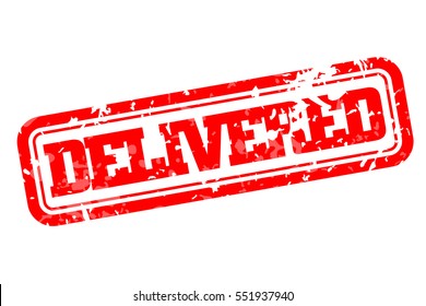 Delivered rubber stamp vector illustration