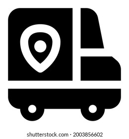 Icono sólido entregado de la sección del juego de iconos de tienda en línea, adecuado para el negocio de compra y venta de productos en línea