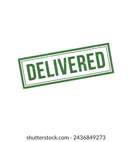 Delivered Stamp, Delivered Grunge Square Sign