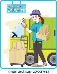 The deliverer is enjoying the delivery.