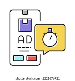 delivering advertise ephemeral color icon vector. delivering advertise ephemeral sign. isolated symbol illustration
