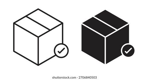Delivering box icon concept outline symbol design. Simple element illustration.