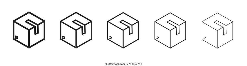 Design, Logo, App, Benutzeroberfläche für Lieferbox-Symbole. Vektorgrafik, EPS