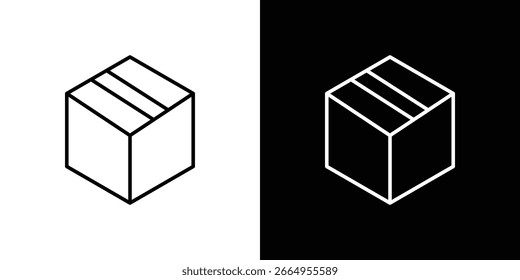 Ilustración vectorial de icono de caja de entrega - iconos de vector de estilo negro de alta calidad