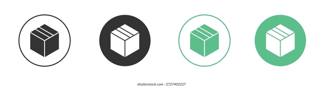 Conjunto de concepto de iconos de caja de entrega. Ilustraciones vectoriales de glifos