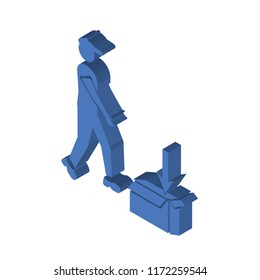 Delivering Box isometric left top view 3D icon