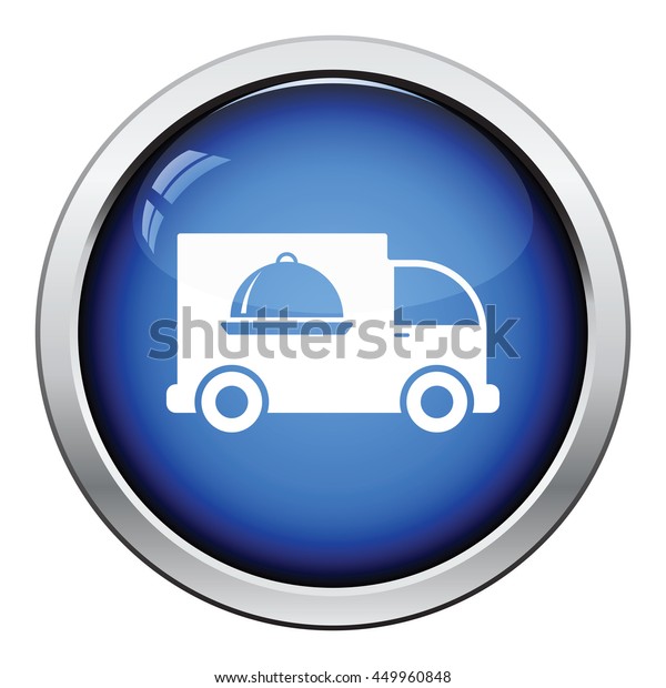Delivering car icon. Glossy button design.
Vector
illustration.