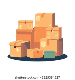 delivering cardboard box packaging icon isolated