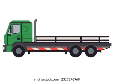 delivering cargo containers by truck over white