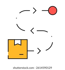 delivering direction and location line icon vector. delivering direction and location sign. isolated symbol illustration