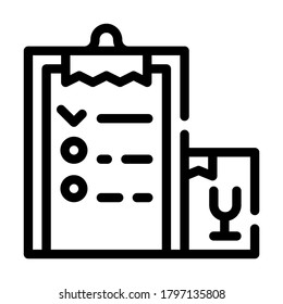 entrega del vector de icono de línea de lista. entrega del signo de lista. símbolo de contorno aislado ilustración negra
