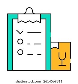 delivering list line icon vector. delivering list sign. isolated symbol illustration