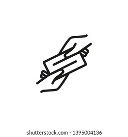 Delivering message line icon. Payment, business card, courier delivering. Viral marketing concept. Vector illustration can be used for topics like delivery, post office, business - Powered by Shutterstock - Get 15% off with code: PIKWIZARD15