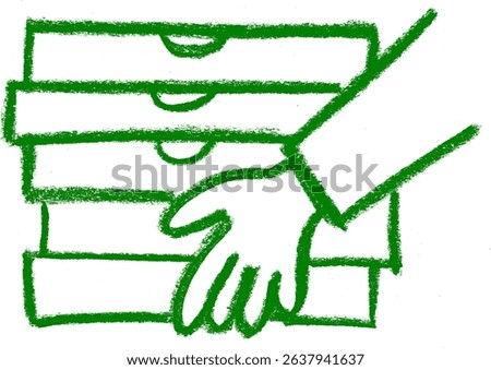 Delivering Multiple Pizza Boxes Icon Food Delivery Related Icon Crayon Chalk Drawing Vector