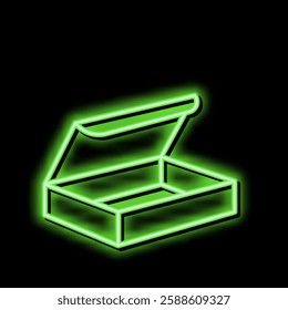 delivering package box neon light sign vector. delivering package box illustration