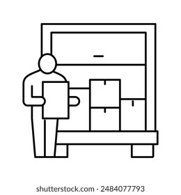 delivering service procurement line icon vector. delivering service procurement sign. isolated contour symbol black illustration