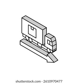 delivering truck isometric icon vector. delivering truck sign. isolated symbol illustration