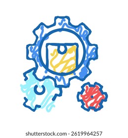 delivering working mechanism doodle icon sketch vector. delivering working mechanism sign. isolated symbol illustration