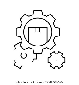 delivering working mechanism line icon vector. delivering working mechanism sign. isolated contour symbol black illustration